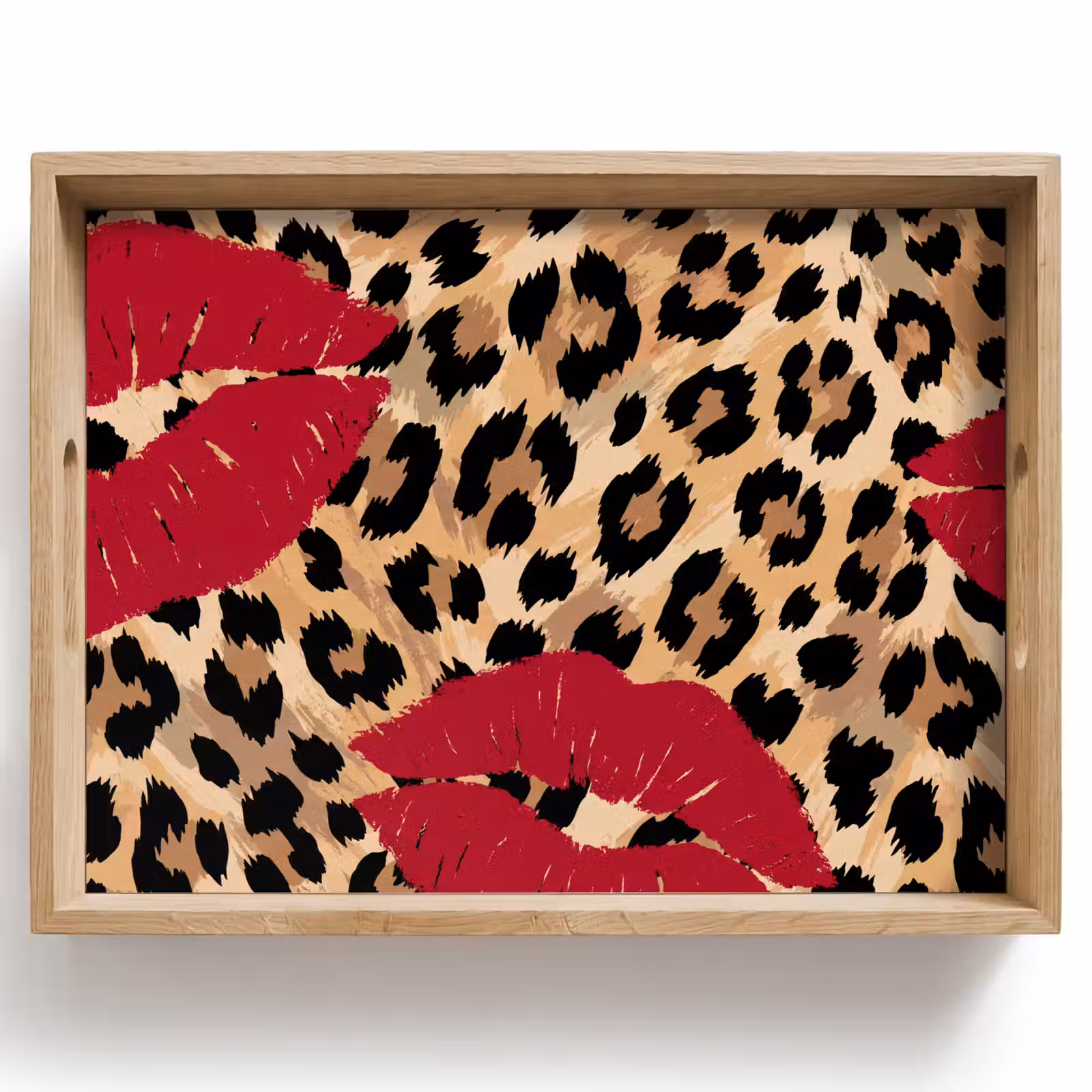 Dienblad - Kusafdruk - Dierenprint - Rood — 1