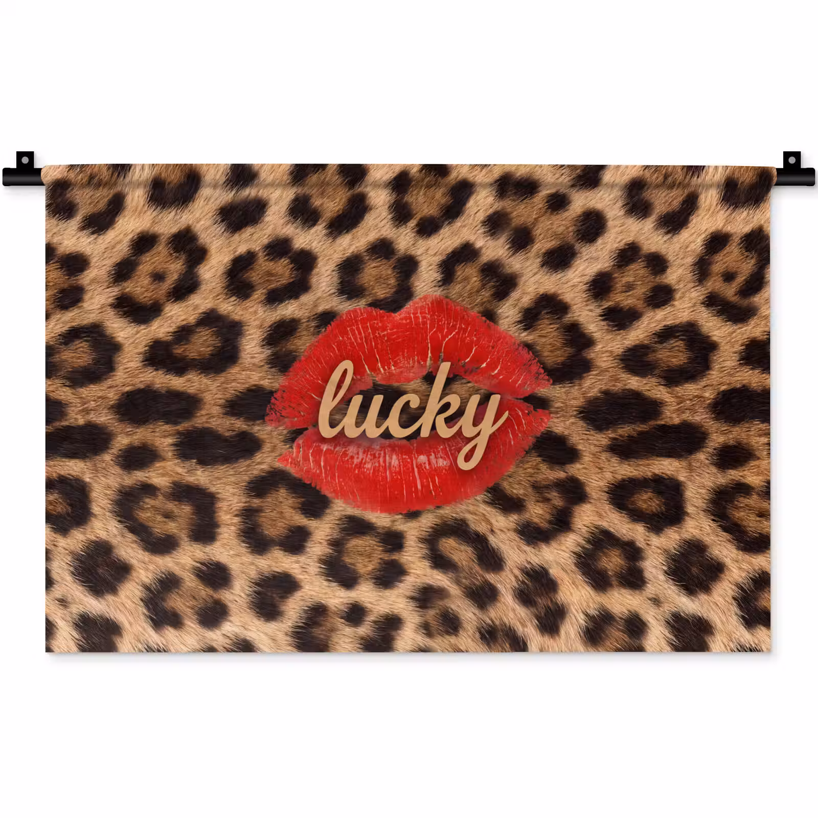 Wandkleed - Dierenprint - Lippen - Rood — 1