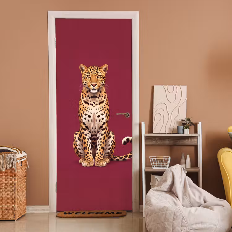 Deursticker - Kat - Dieren - Rood — 2