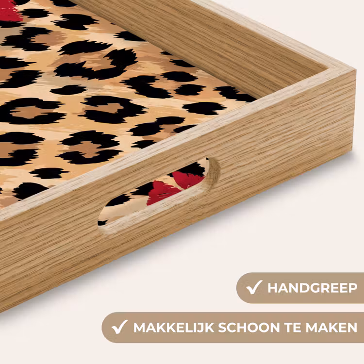 Dienblad - Kusafdruk - Dierenprint - Rood — 5