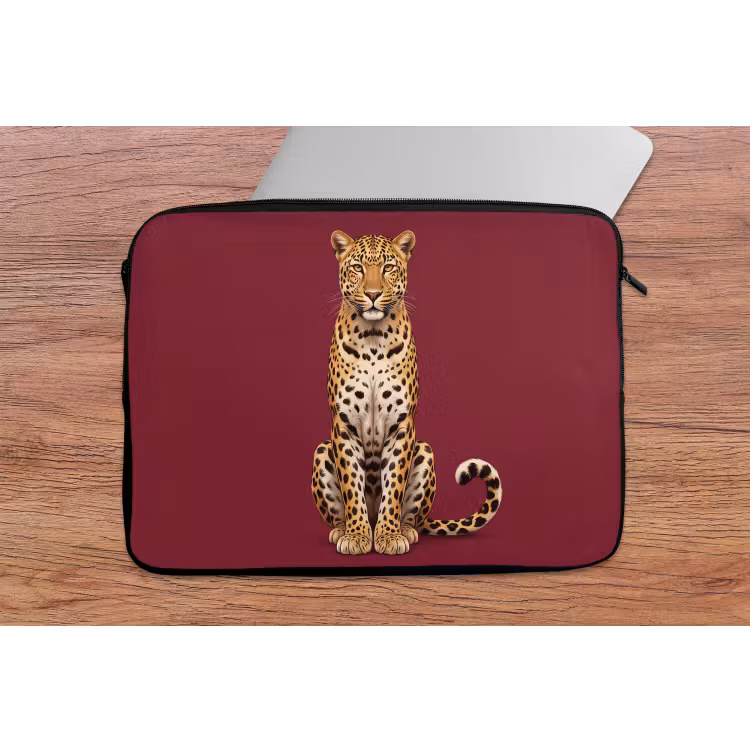 Laptophoes Kat - Dieren - Rood — 2