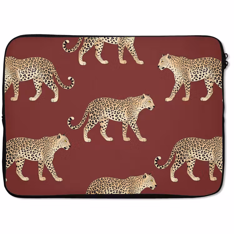Laptophoes Katten - Patroon - Rood — 1