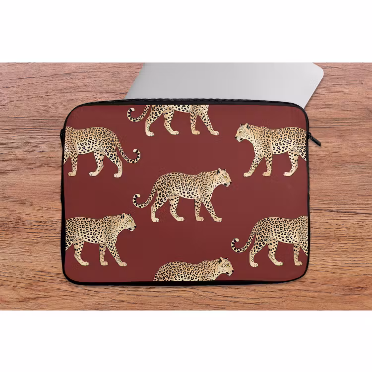 Laptophoes Katten - Patroon - Rood — 2