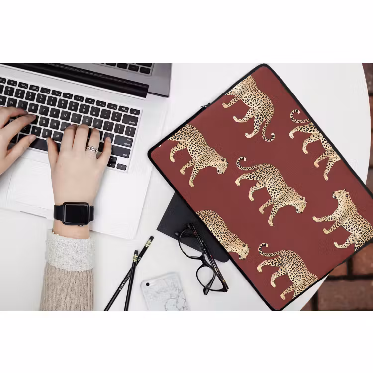 Laptophoes Katten - Patroon - Rood — 3