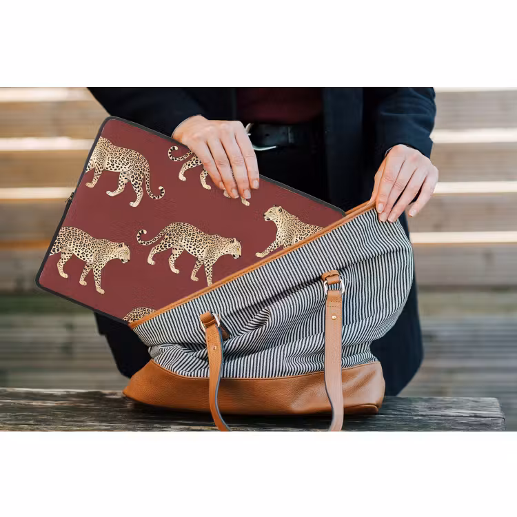 Laptophoes Katten - Patroon - Rood — 4