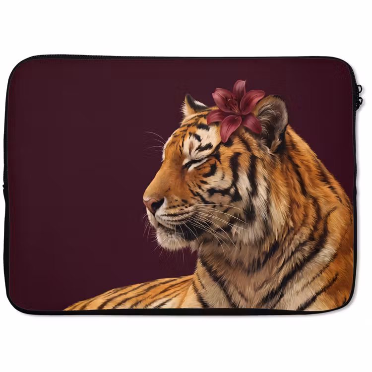 Laptophoes Tijger - Bloem - Dieren — 1