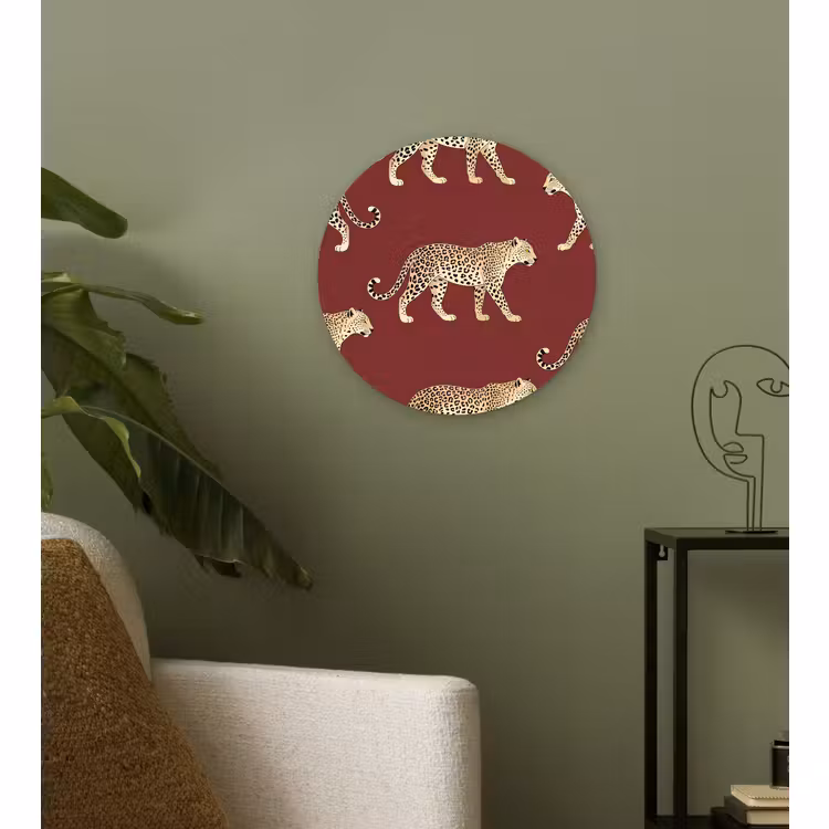 Muurcirkel glas - Katten - Patroon - Rood — 3