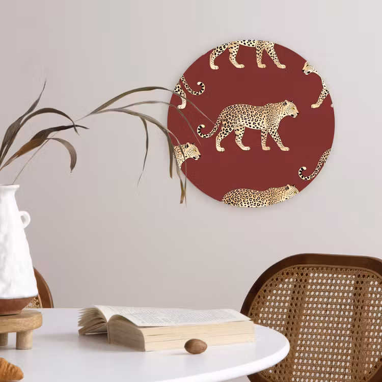 Muurcirkel glas - Katten - Patroon - Rood — 4