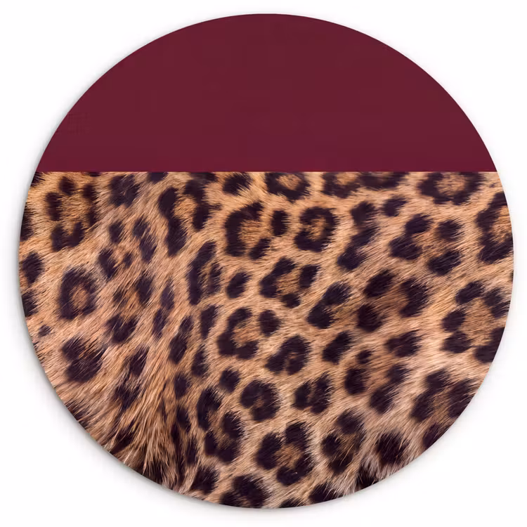Muurcirkel glas - Vacht - Patroon - Bordeaux — 1