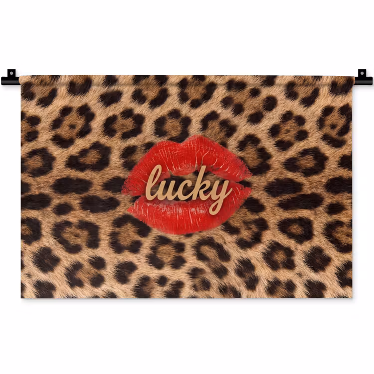 Wandkleed - Dierenprint - Lippen - Rood — 1