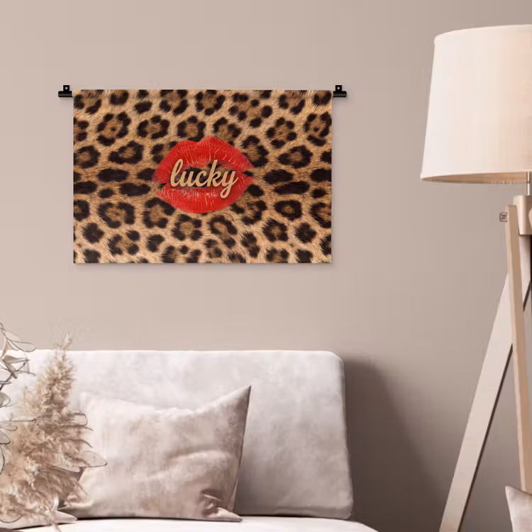 Wandkleed - Dierenprint - Lippen - Rood — 2
