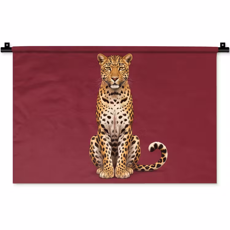 Wandkleed - Kat - Dieren - Rood — 1