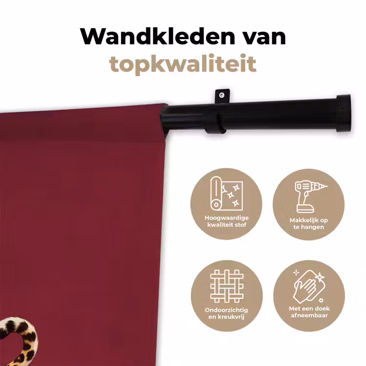 Wandkleed - Kat - Dieren - Rood — 3
