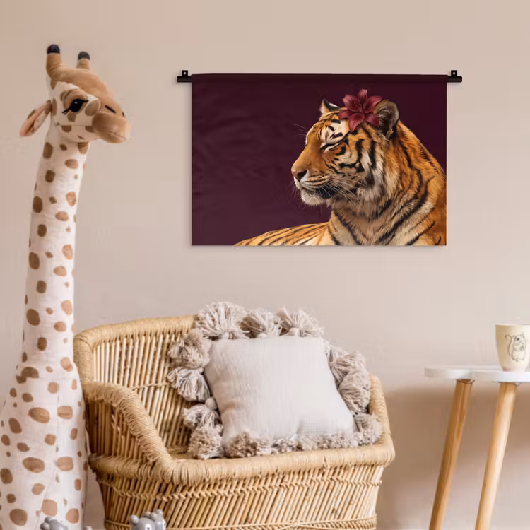 Wandkleed - Tijger - Bloem - Dieren — 5