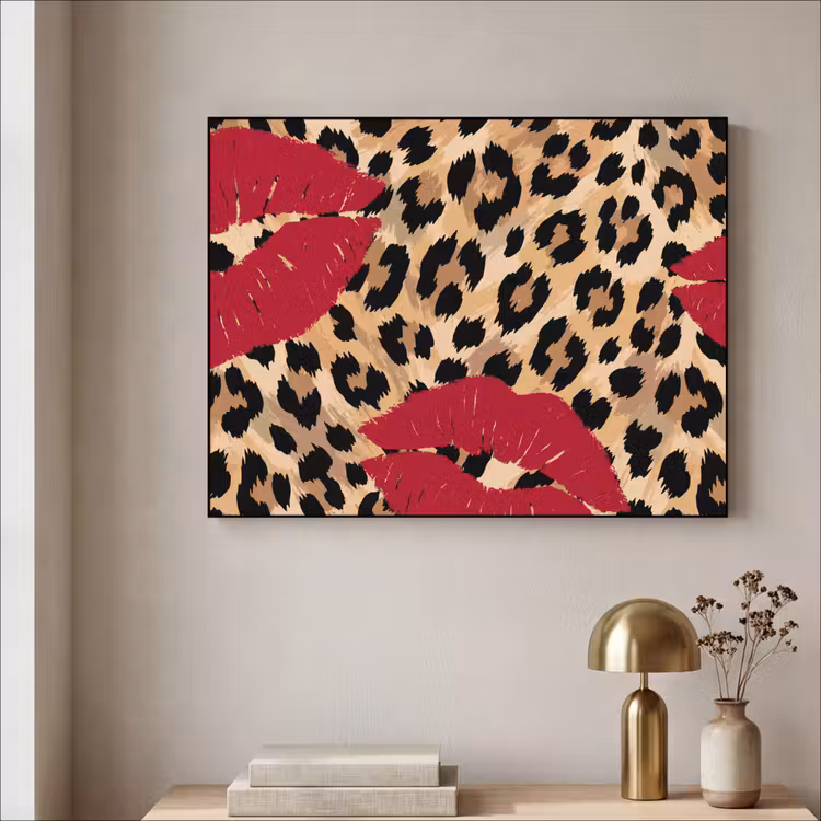 Art frame - Kusafdruk - Dierenprint - Rood — 5