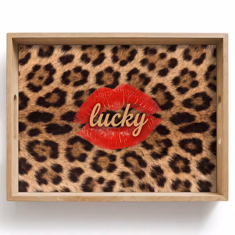 Dienblad - Dierenprint - Lippen - Rood — 1