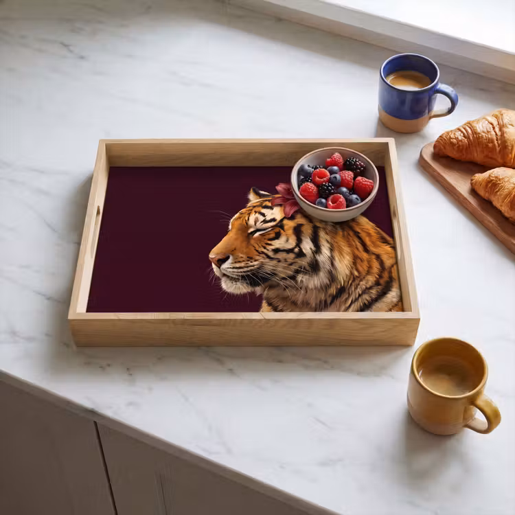 Dienblad - Tijger - Bloem - Dieren — 4