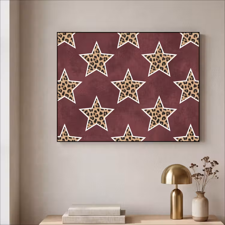 Art frame - Sterren - Luipaardprint - Rood — 5