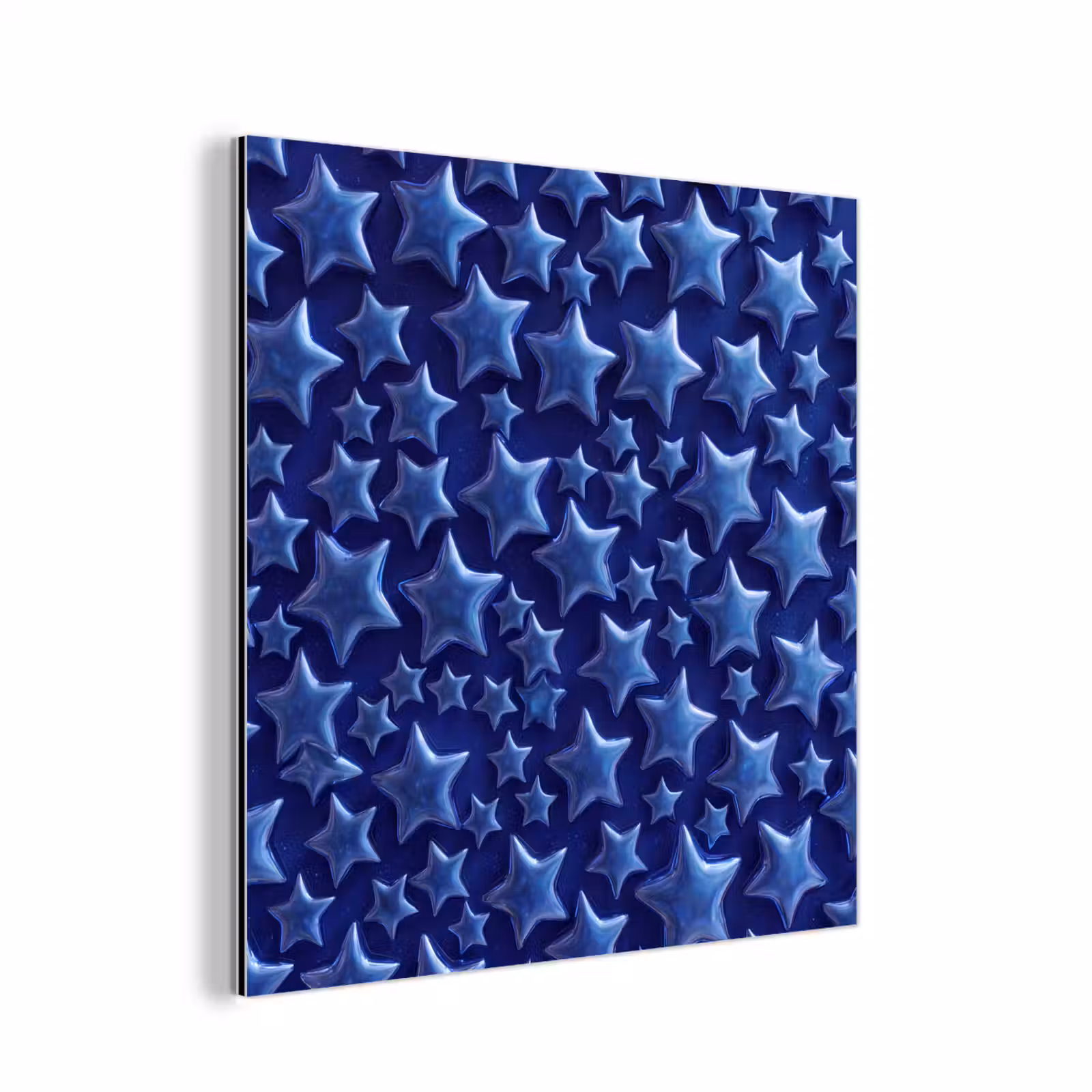 Aluminium schilderij - Blauwe sterren patroon — 1
