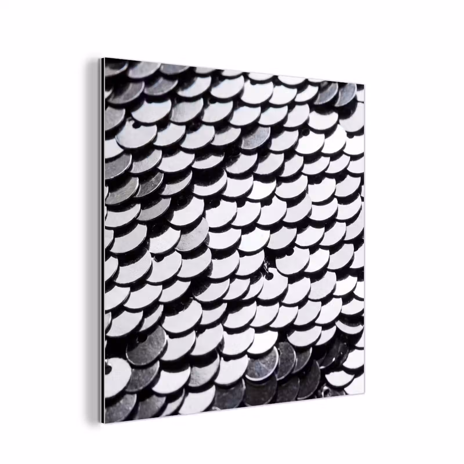 Aluminium schilderij - Pailletten - Zilver - Patroon — 1