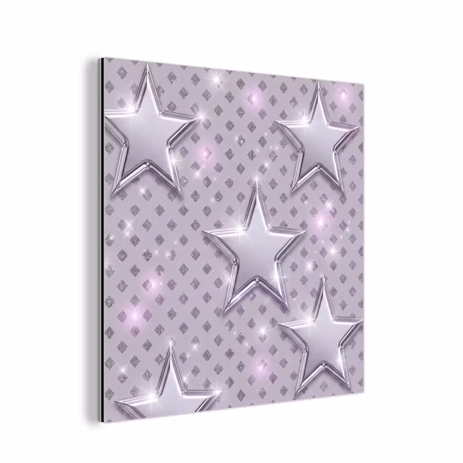 Aluminium schilderij - Sterren - Zilver - Abstract — 1