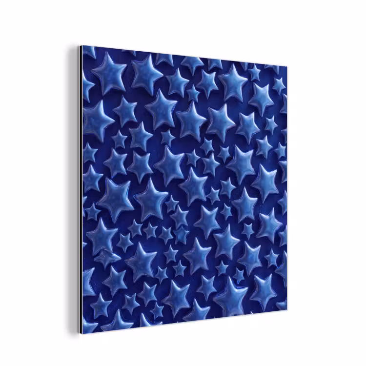 Aluminium schilderij - Blauwe sterren patroon — 1