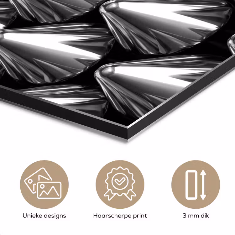 Aluminium schilderij - Metalen kegels - Patroon — 7