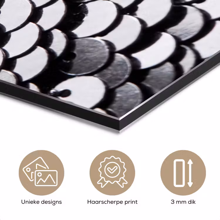 Aluminium schilderij - Pailletten - Zilver - Patroon — 7