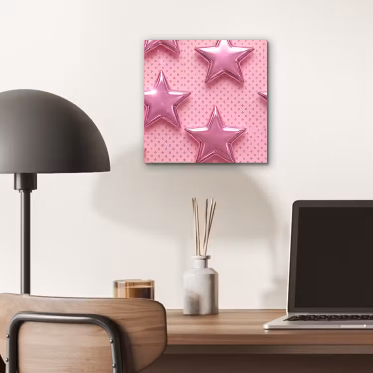 Aluminium schilderij - Sterren - Roze - Abstract — 6
