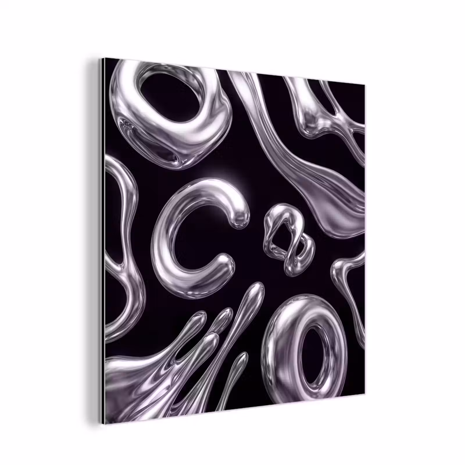 Aluminium schilderij - Abstract - Vormen - Zilver — 1