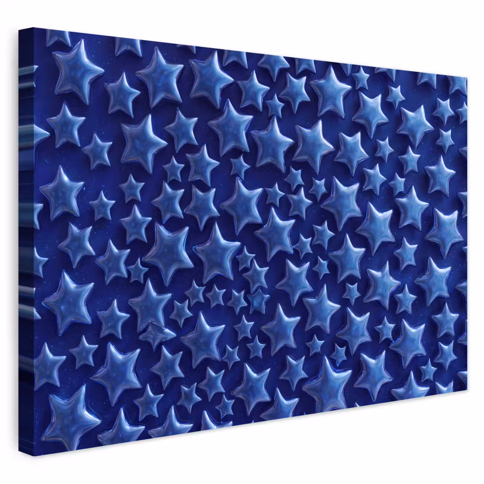 Buiten canvas - Blauwe sterren patroon — 1