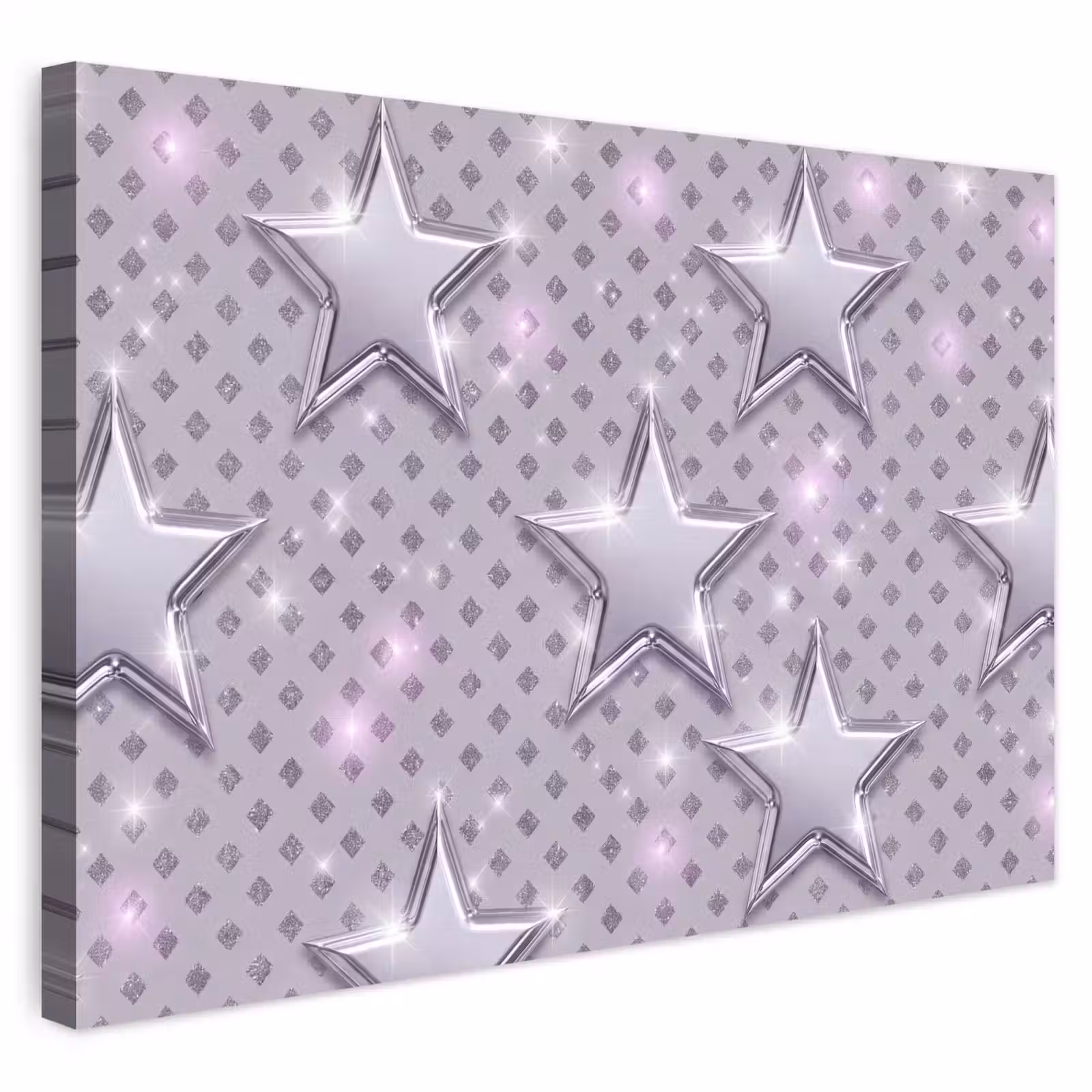 Buiten canvas - Sterren - Zilver - Abstract — 1