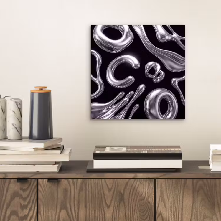 Aluminium schilderij - Abstract - Vormen - Zilver — 2