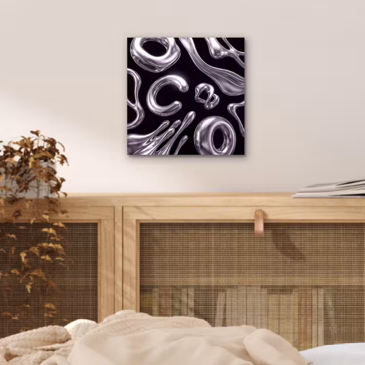 Aluminium schilderij - Abstract - Vormen - Zilver — 4