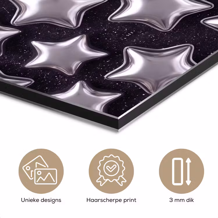 Aluminium schilderij - Sterren - Glanzend - Patroon — 7