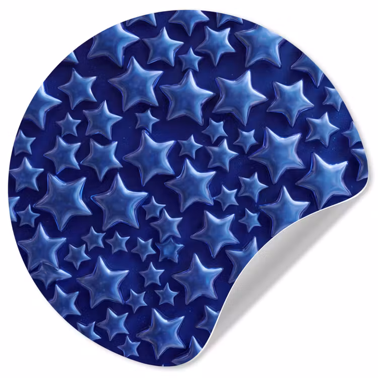 Behangcirkel - Blauwe sterren patroon — 1