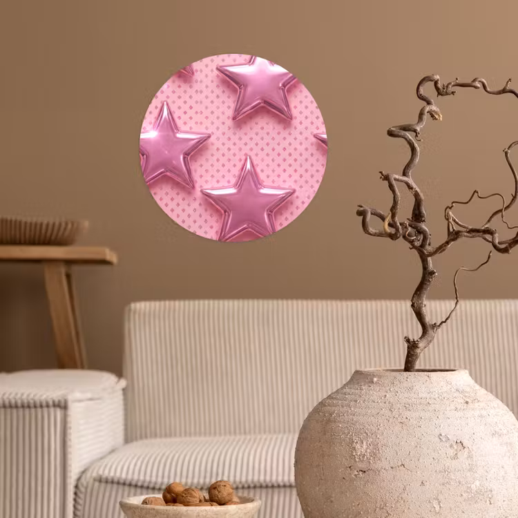 Behangcirkel - Sterren - Roze - Abstract — 2