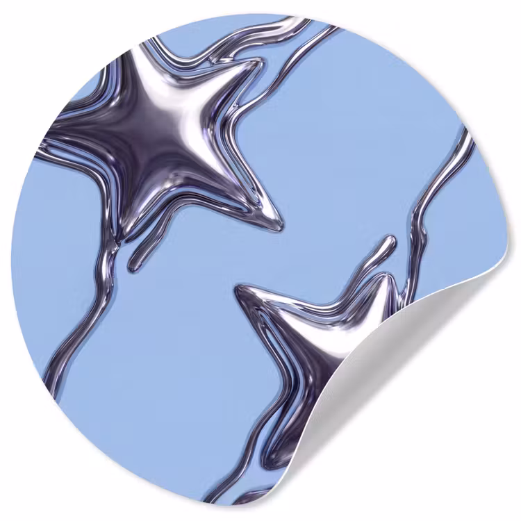 Behangcirkel - Sterren - Vloeibaar - Zilver — 1