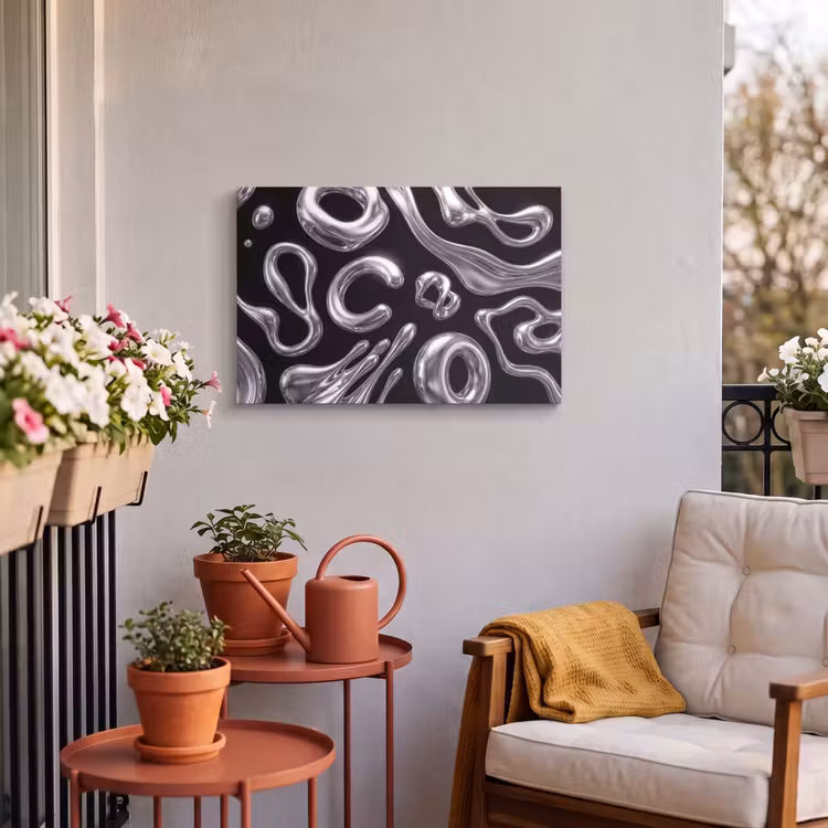 Buiten canvas - Abstract - Vormen - Zilver — 3