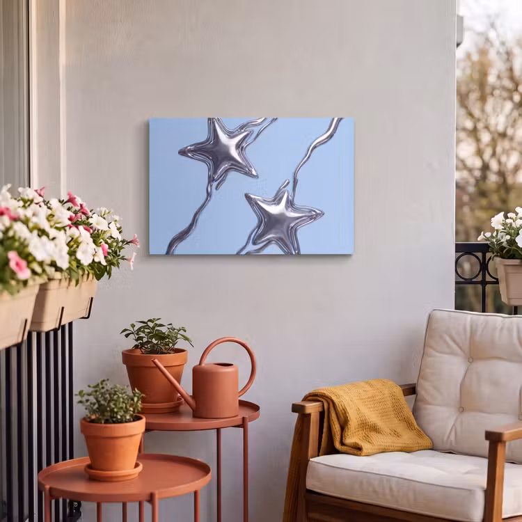 Buiten canvas - Sterren - Vloeibaar - Zilver — 3