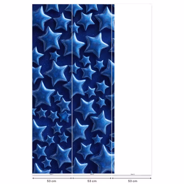 Behang - Blauwe sterren patroon — 6