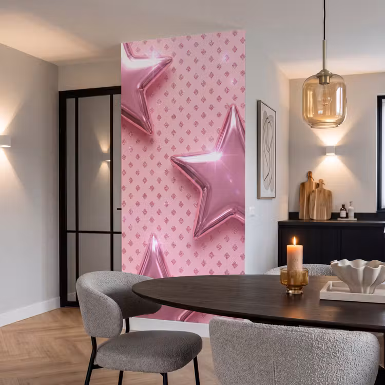 Behang - Sterren - Roze - Abstract — 5
