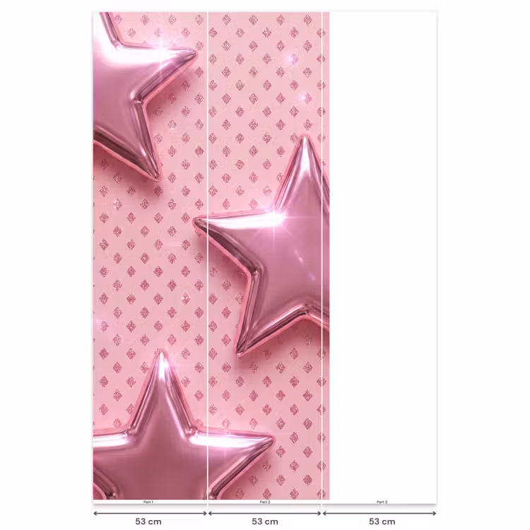 Behang - Sterren - Roze - Abstract — 6