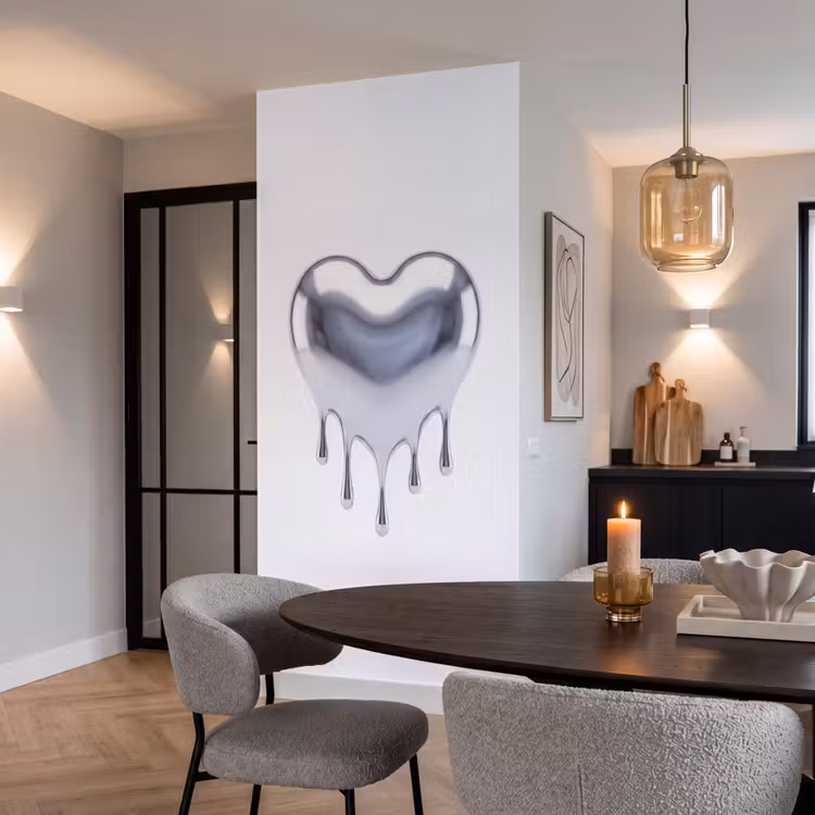 Behang - Zilveren hart - Abstract — 5