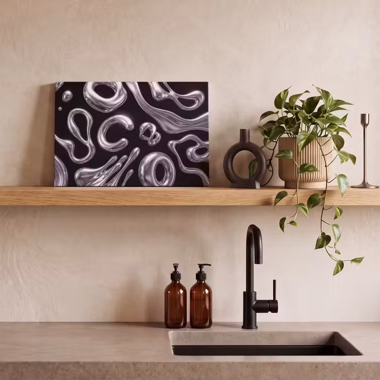 Canvas schilderij - Abstract - Vormen - Zilver — 2