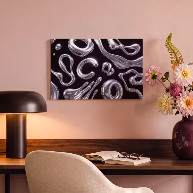 Canvas schilderij - Abstract - Vormen - Zilver — 3