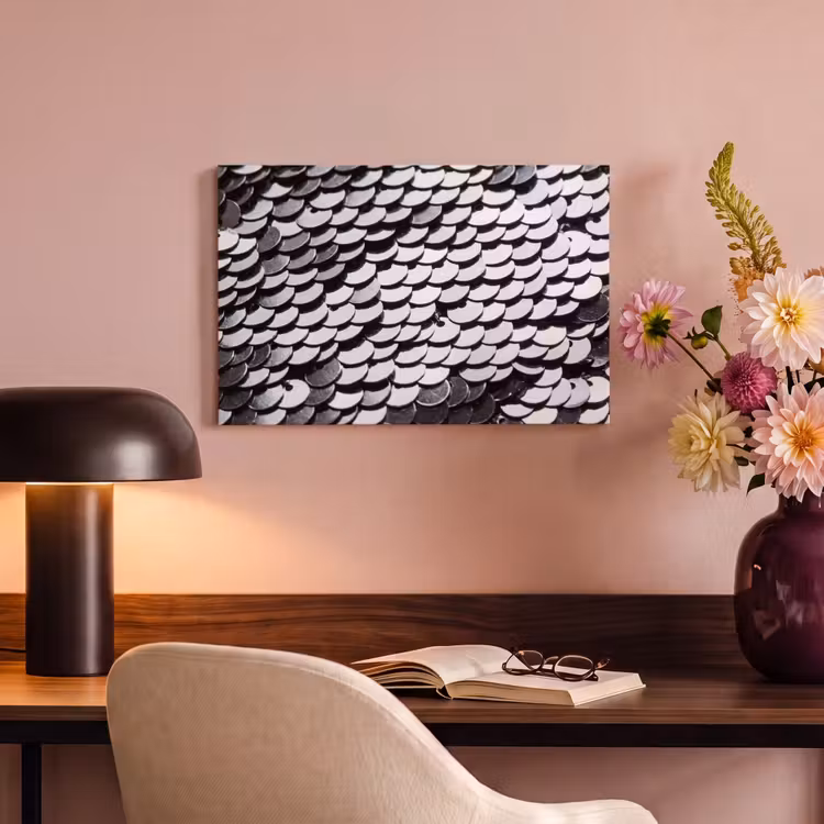 Canvas schilderij - Pailletten - Zilver - Patroon — 3