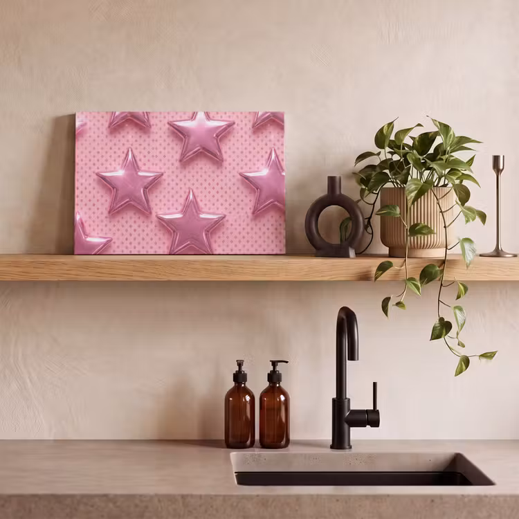 Canvas schilderij - Sterren - Roze - Abstract — 2
