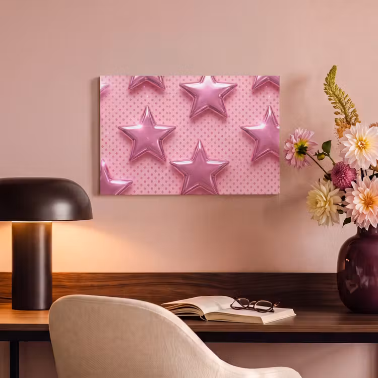 Canvas schilderij - Sterren - Roze - Abstract — 3