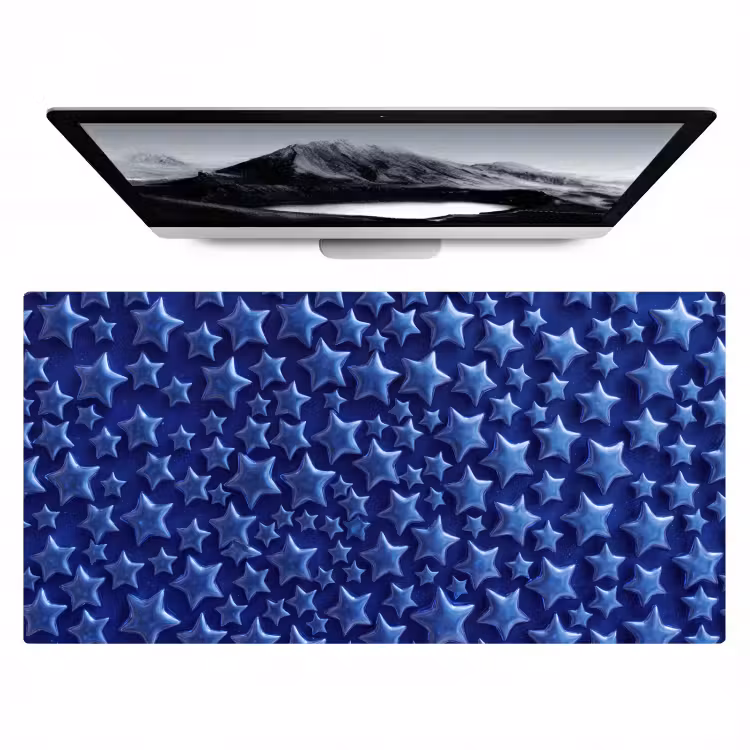 Bureau onderlegger - Blauwe sterren patroon — 1